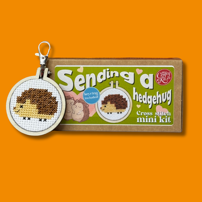 Mini Matchbox Kits - Sending a Hedgehug Mini Matchbox Cross Stitch Kit