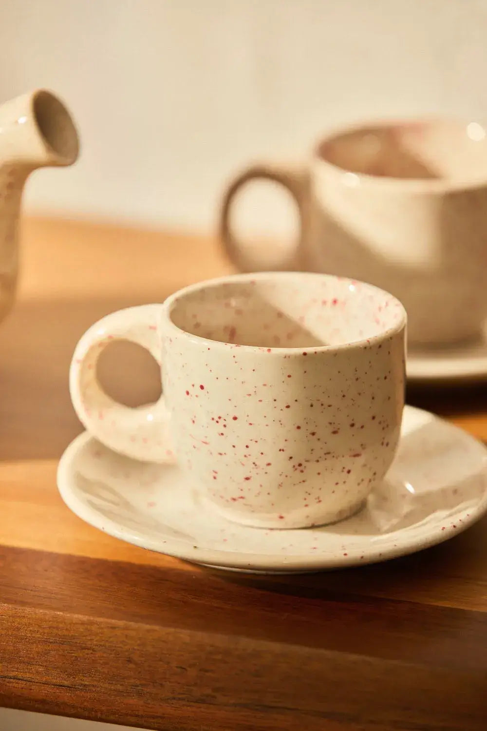 Calma House - Coffee Cup and Saucer (Set of 2 pcs) Red Chip