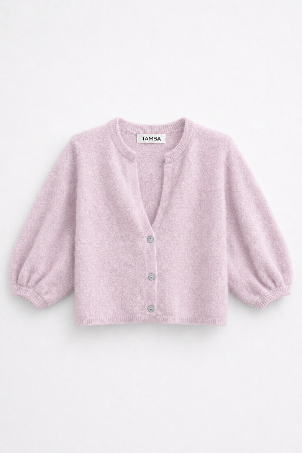 TAMBA - Angora knitted cardigan with V-neck