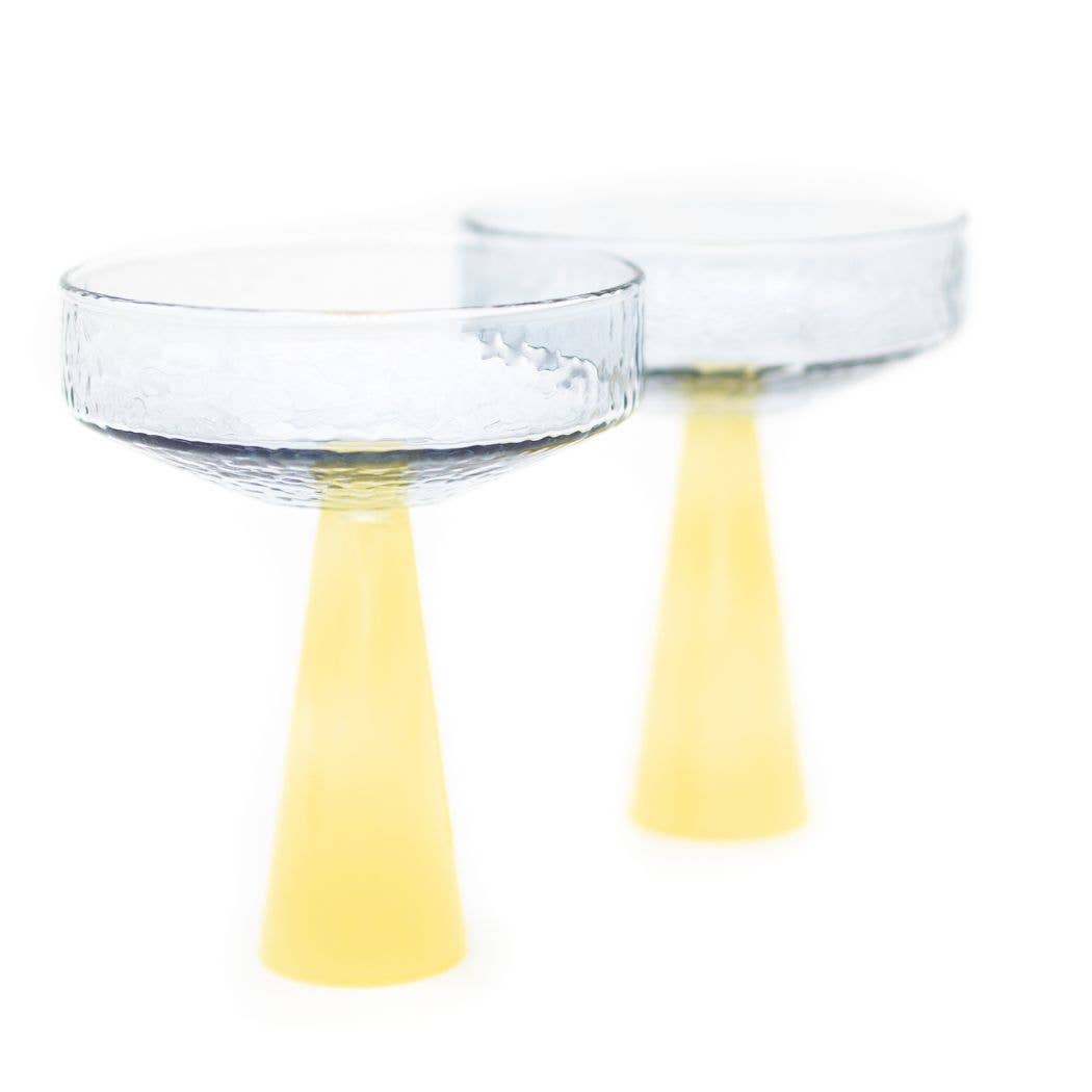 Brût Home and Glassware - Champagne Coupe Claude | set of 2 | blue/topaz