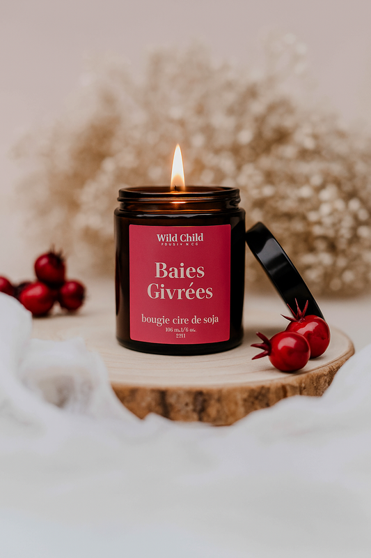 WILD CHILD Bougies & Co - “Frosted berries” Christmas candle - Vegetable wax - 25h