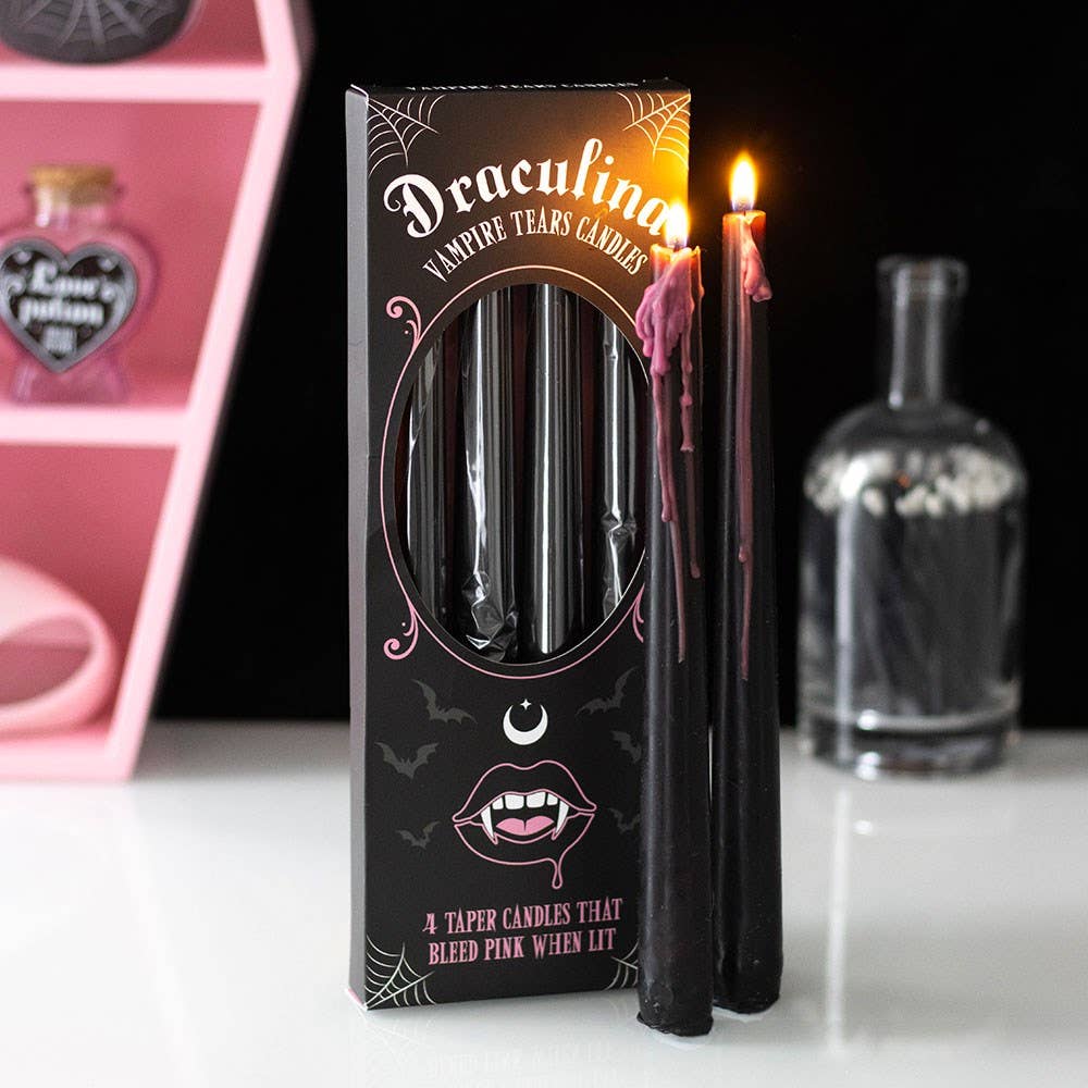 Something Different - Set of 4 Pink Vampire Tears Taper Candles