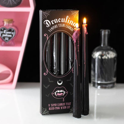 Something Different - Set of 4 Pink Vampire Tears Taper Candles