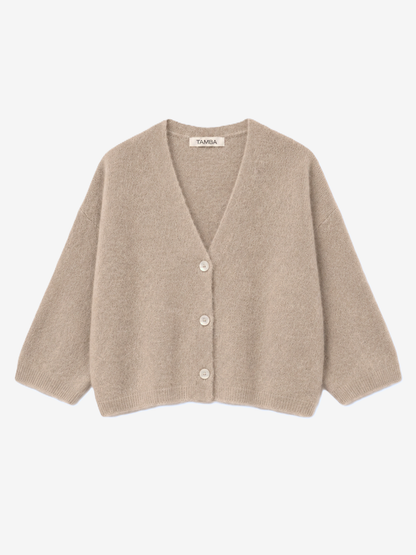 TAMBA - Baby alpaca cardigan with 4/5 sleeves