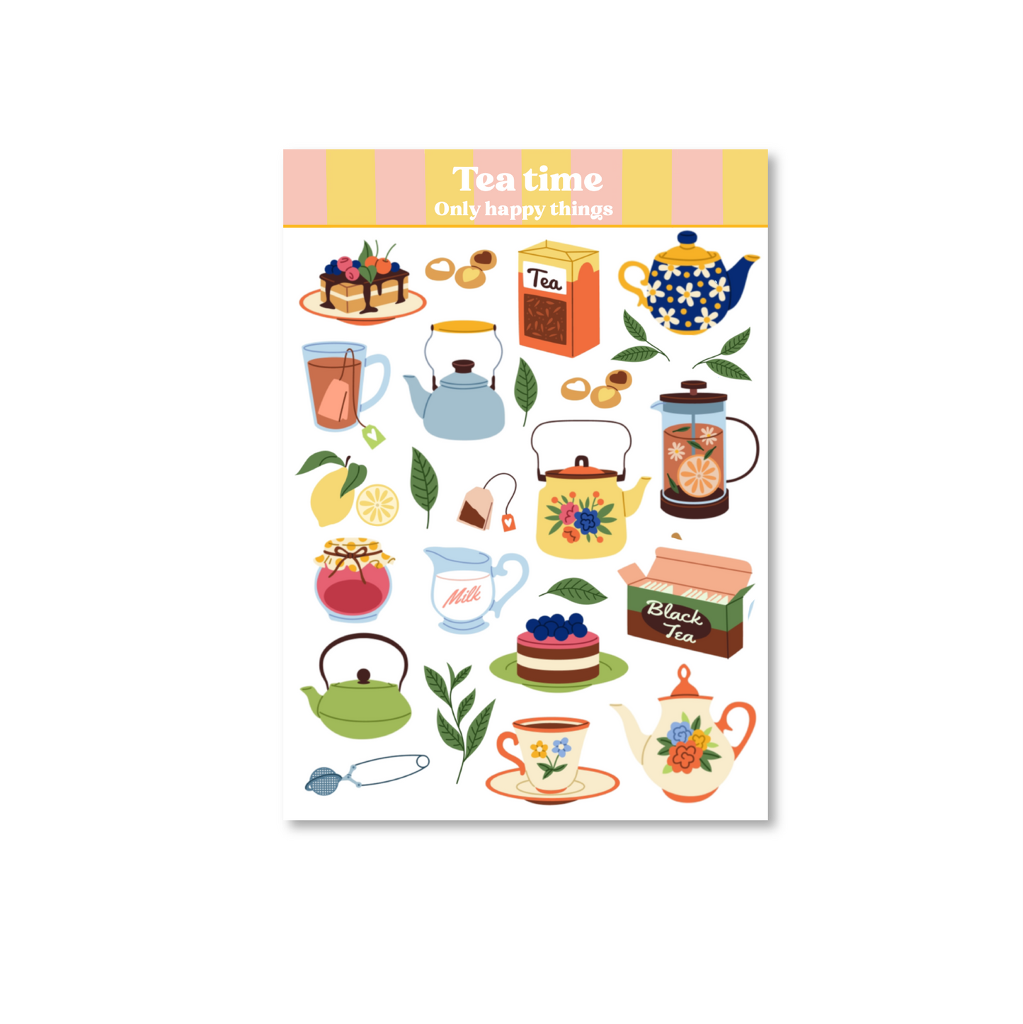 Only Happy Things Stationery - Stickersheet Tea time