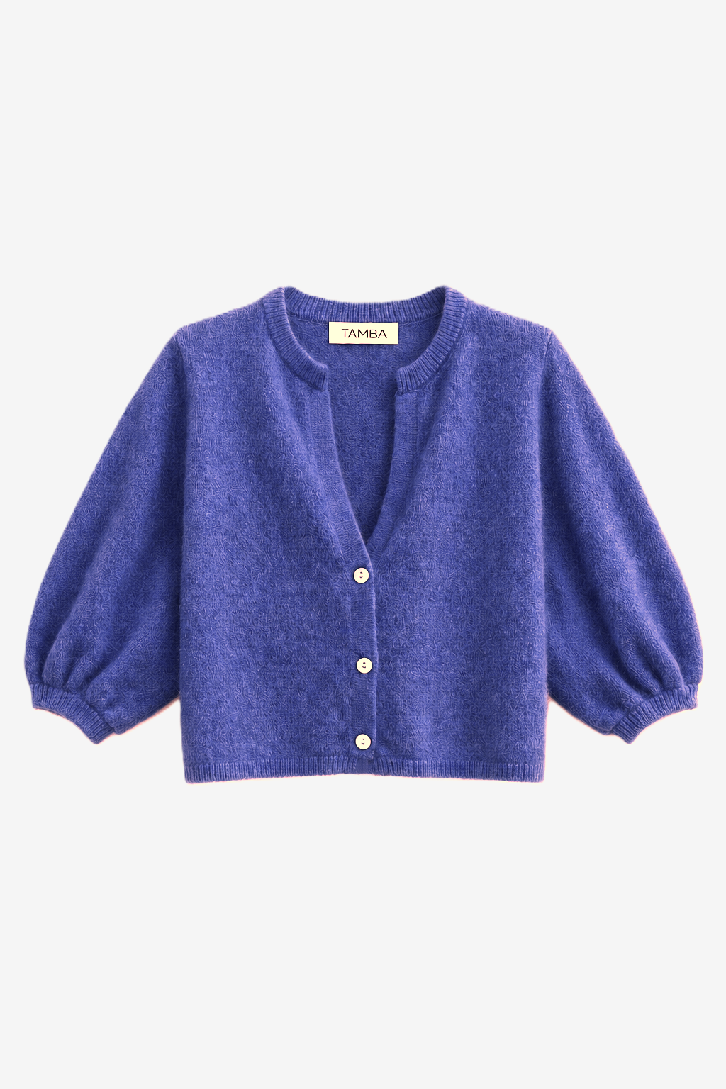 TAMBA - Angora knitted cardigan with V-neck
