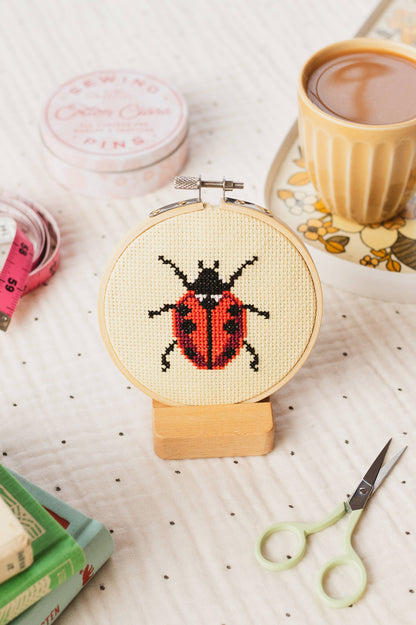 Cotton Clara Craft Kits & Supplies - Beginner Ladybird Ladybug Cross Stitch Kit