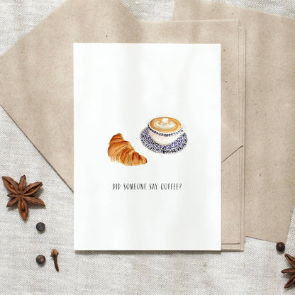 Leo La Douce- Postcard - Did someone say coffee?