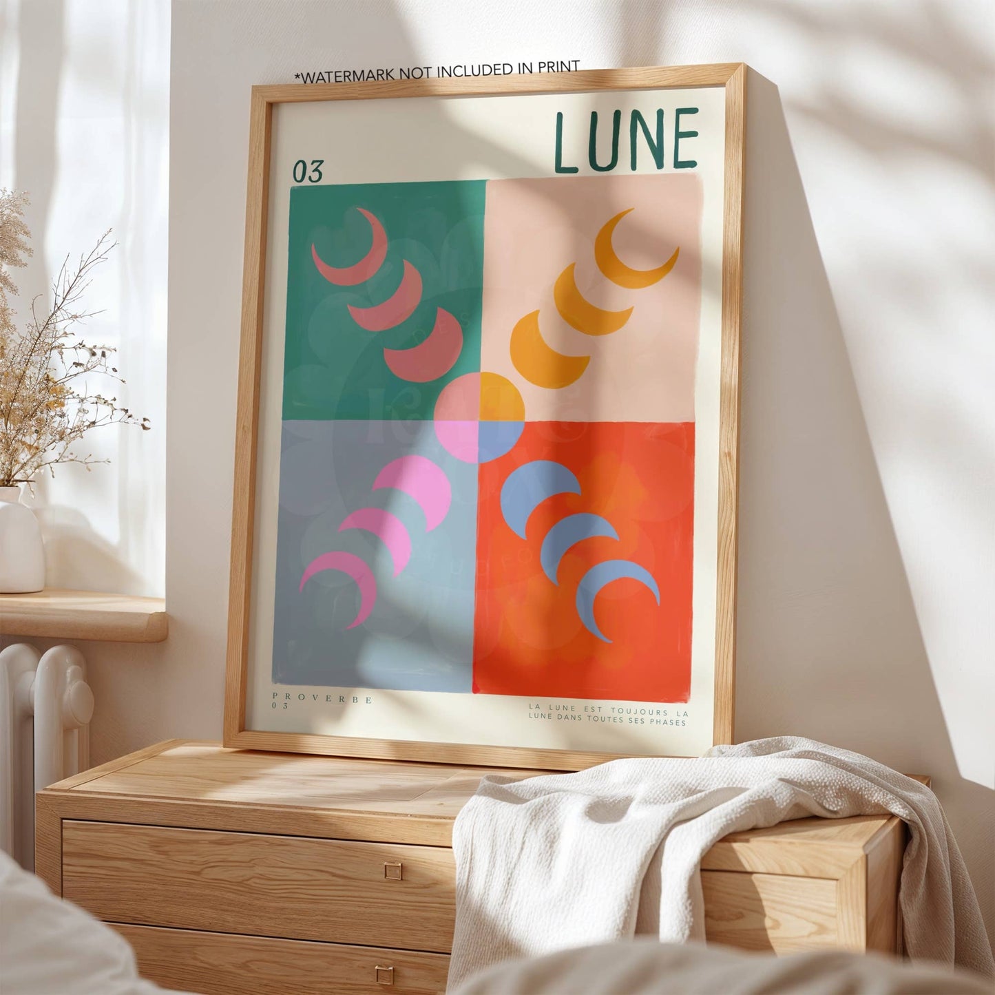 Kate Fox Design -  Summer Moon , Art Print, Colourful Art, Fun Art, Home Decor