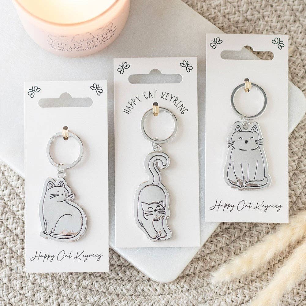 Something Different - Happy Cat Keyrings