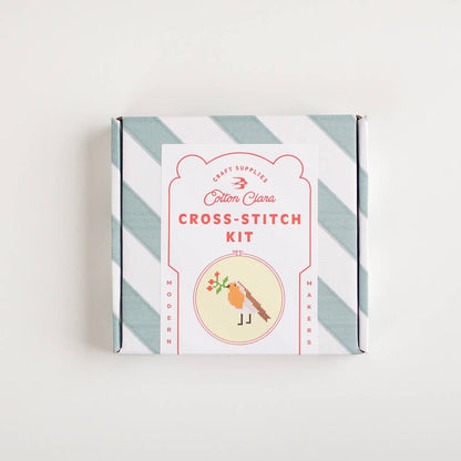 Cotton Clara Craft Kits & Supplies - Robin & Berry Beginner Counted Cross Stitch Kit