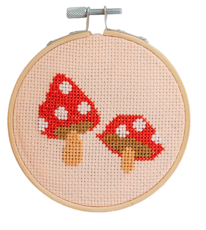 Cotton Clara Craft Kits & Supplies - Toadstool Cross Stitch Kit - Red