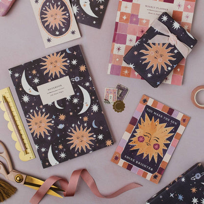 Sister Paper Co. - Sun And Moon Notebook | Plain Page Journal | Blank Notebooks