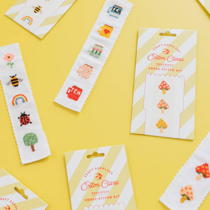 Cotton Clara Craft Kits & Supplies - Toadstool Cross Stitch Bookmark Kit