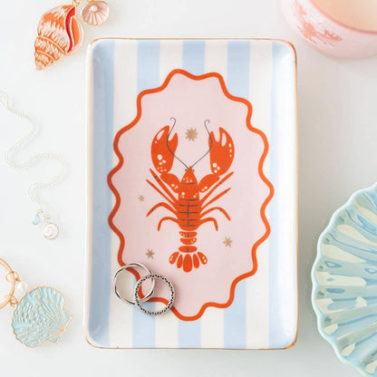 Something Different - Striped Lobster Coastal Trinket Dish