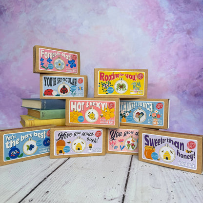 Mini Matchbox Kits - You Grow Girl! Mini Matchbox Cross Stitch Kit