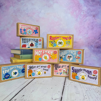 Mini Matchbox Kits - Forget-Me-Not! Mini Matchbox Cross Stitch Kit