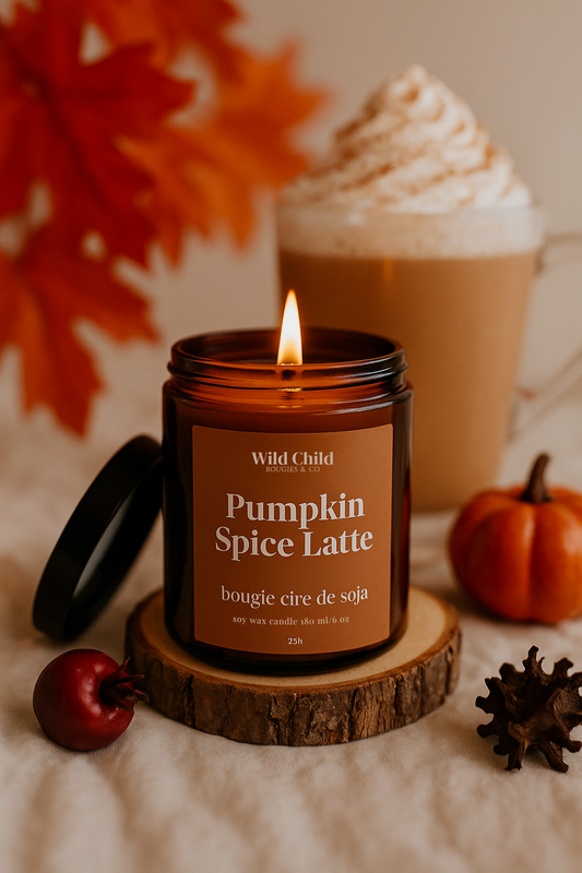 WILD CHILD Bougies & Co - “Pumpkin Spice Latte” - Natural scented candle - 25H