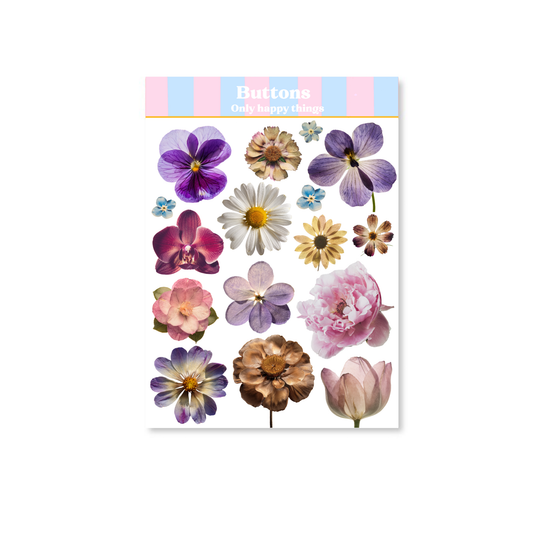 Only Happy Things Stationery - Stickersheet flowers A6