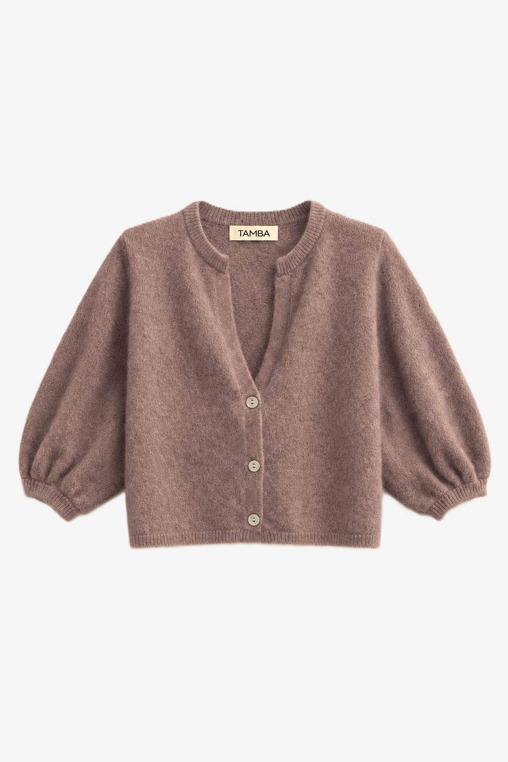 TAMBA - Angora knitted cardigan with V-neck