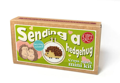 Mini Matchbox Kits - Sending a Hedgehug Mini Matchbox Cross Stitch Kit