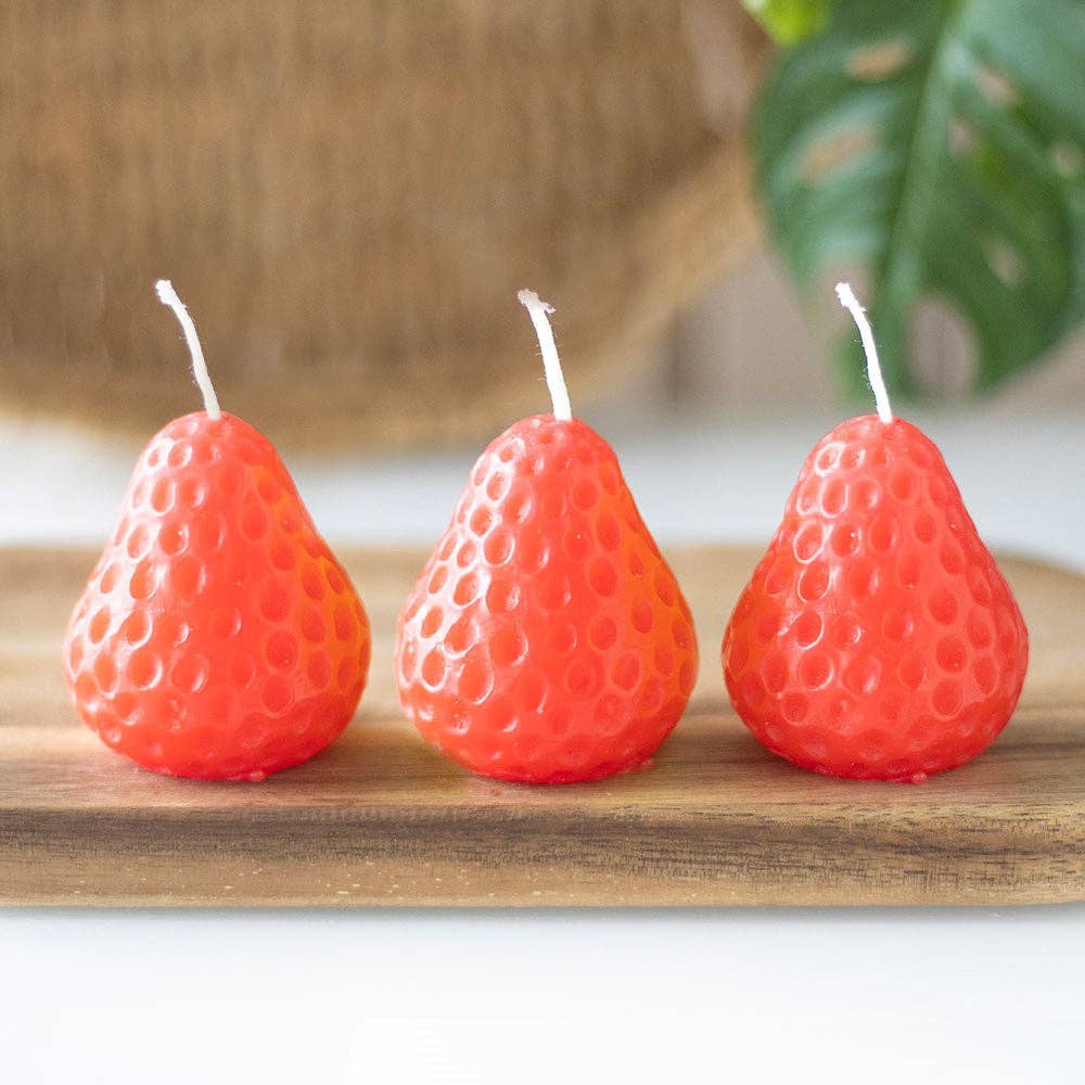 Something Different - Set of 3 Strawberry Shaped Candles