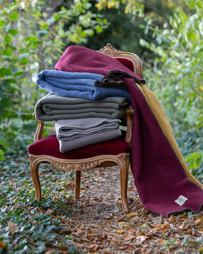 MoST - Merino wool bed blanket WINE & HONEY - single - red/yellow