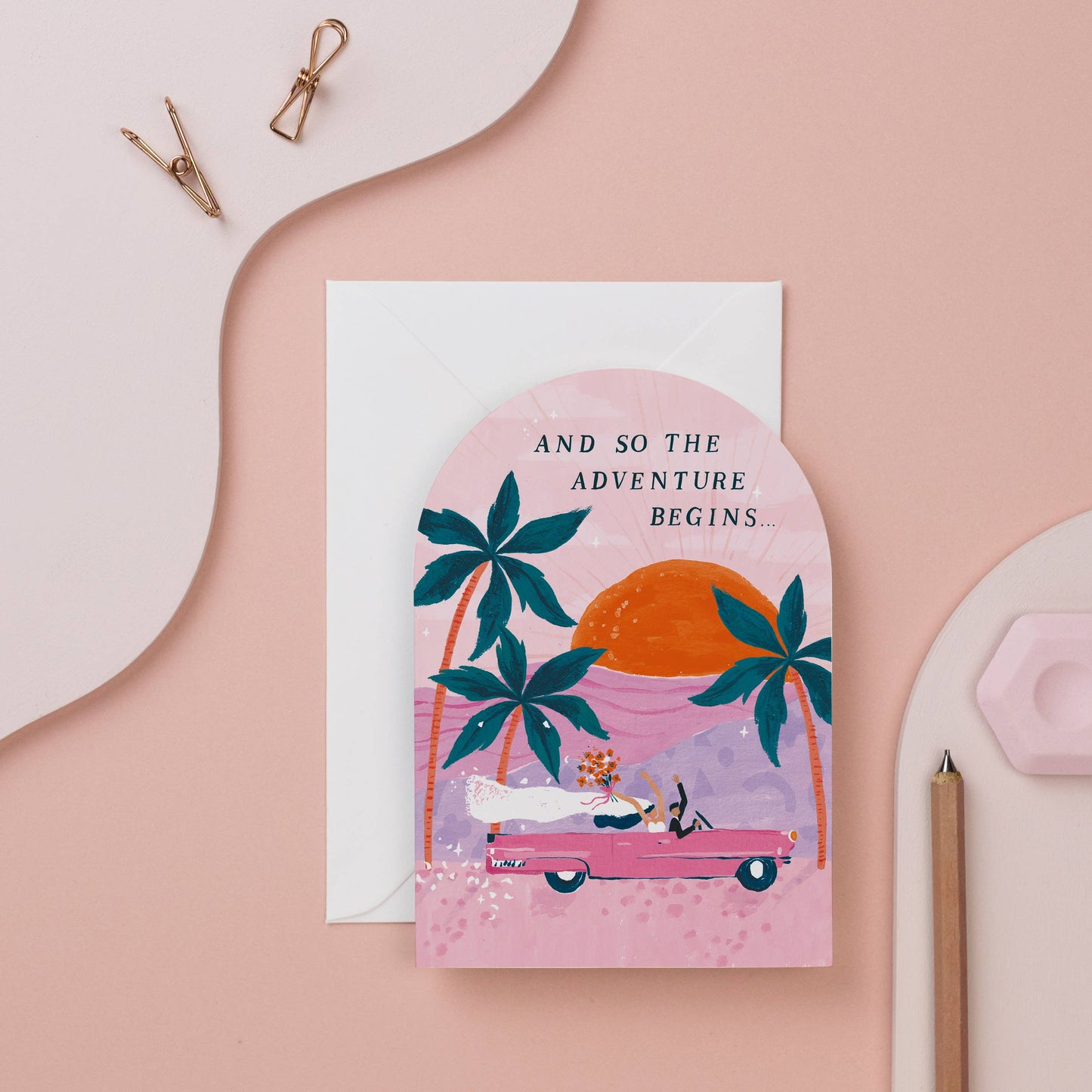 Sister Paper Co. - Adventures Wedding Card | Bride & Groom Card | Wedding Cards