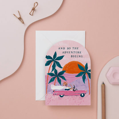 Sister Paper Co. - Adventures Wedding Card | Bride & Groom Card | Wedding Cards