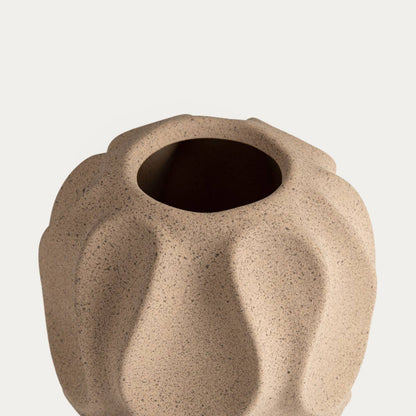 Vase | BELLARO | beige ceramic with decorative motifs