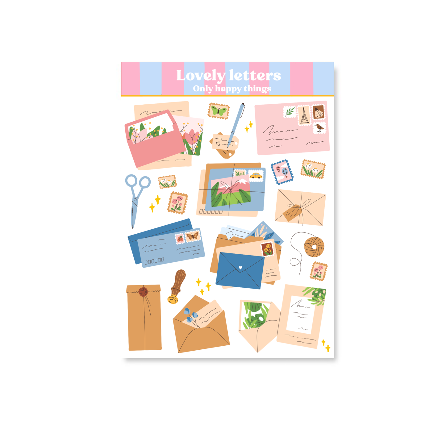 Only Happy Things Stationery - Stickervel Lovely letters A6