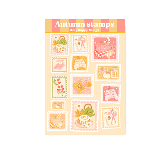 Only Happy Things Stationery - Stickersheet Autumn stamps A6