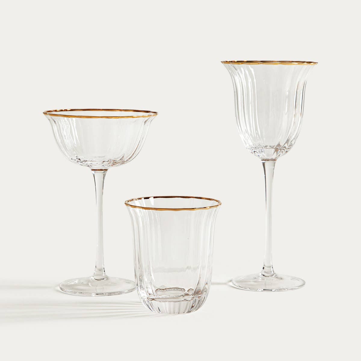 Glass | SCURO | cocktail glass, with a gold rim | 0.2 l