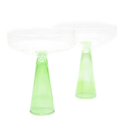 Brût Home and Glassware - Champagne Coupe Claude | set of 2 | green
