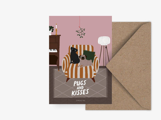 typealive - Postcard/Petisfaction “Dogs” Pugs w/ Envelope