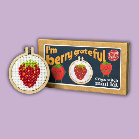 Mini Matchbox Kits - I'm Berry Grateful Mini Matchbox Cross Stitch Kit