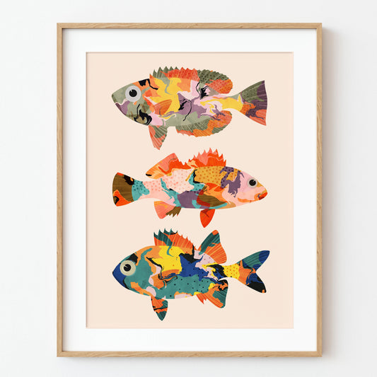 El buen limón -  Three goldfish art print