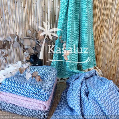 KASALUZ - Ronda Mint Green Beach Fouta Oeko-Tex Standard 100 Label