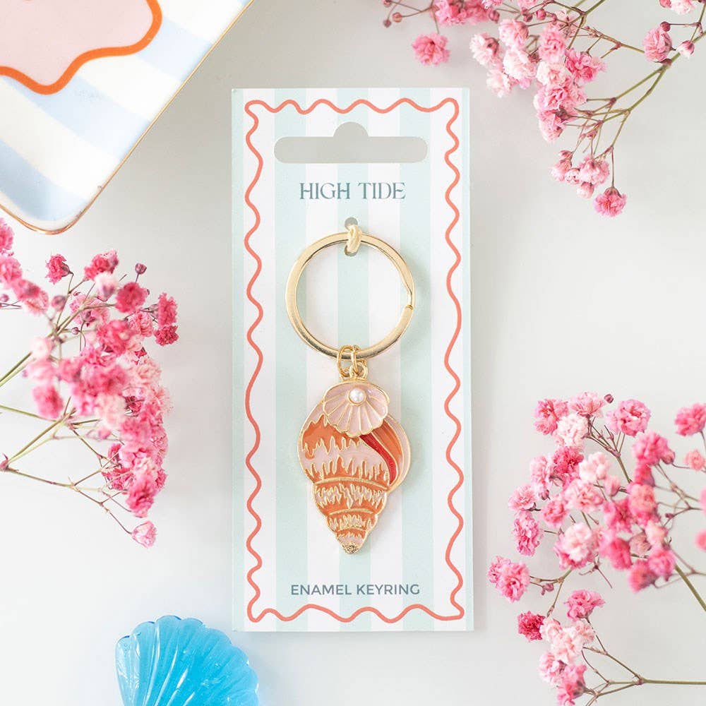 Something Different - High Tide Beachy Coastal Shell Keyring