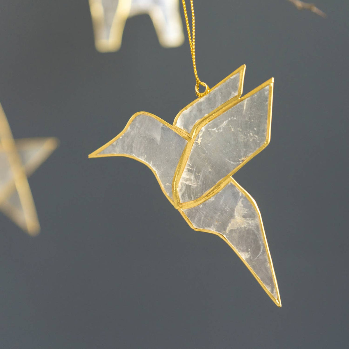 Kinta - Trim Cap Bird Origami Offwhite w/ gold 9 cm