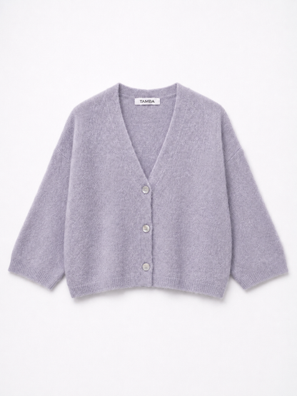 TAMBA - Baby alpaca cardigan with 4/5 sleeves