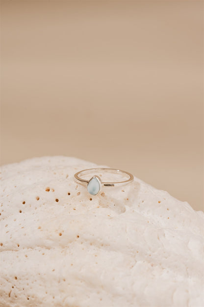 Luha Ring in Larimar & Peridot