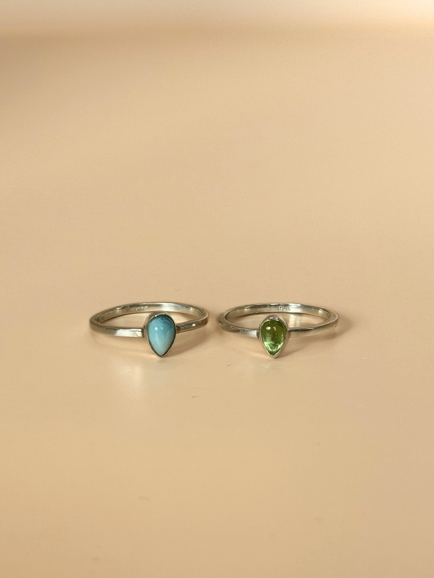 Luha Ring in Larimar & Peridot