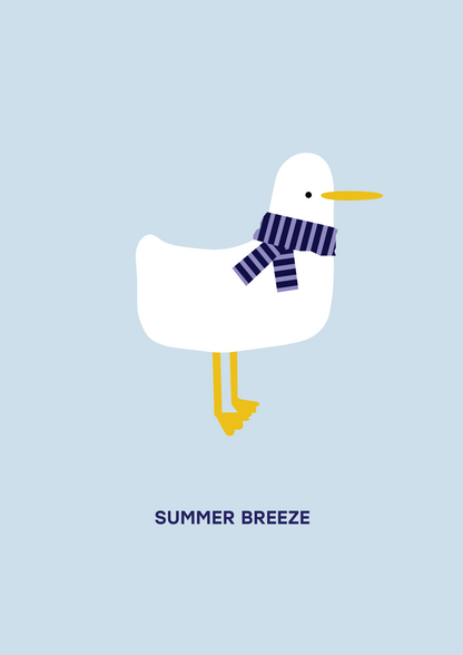 Scarf Seagull Postcard
