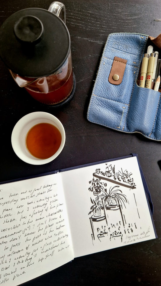 June 7: Sketching at a café: From food to urban scenes