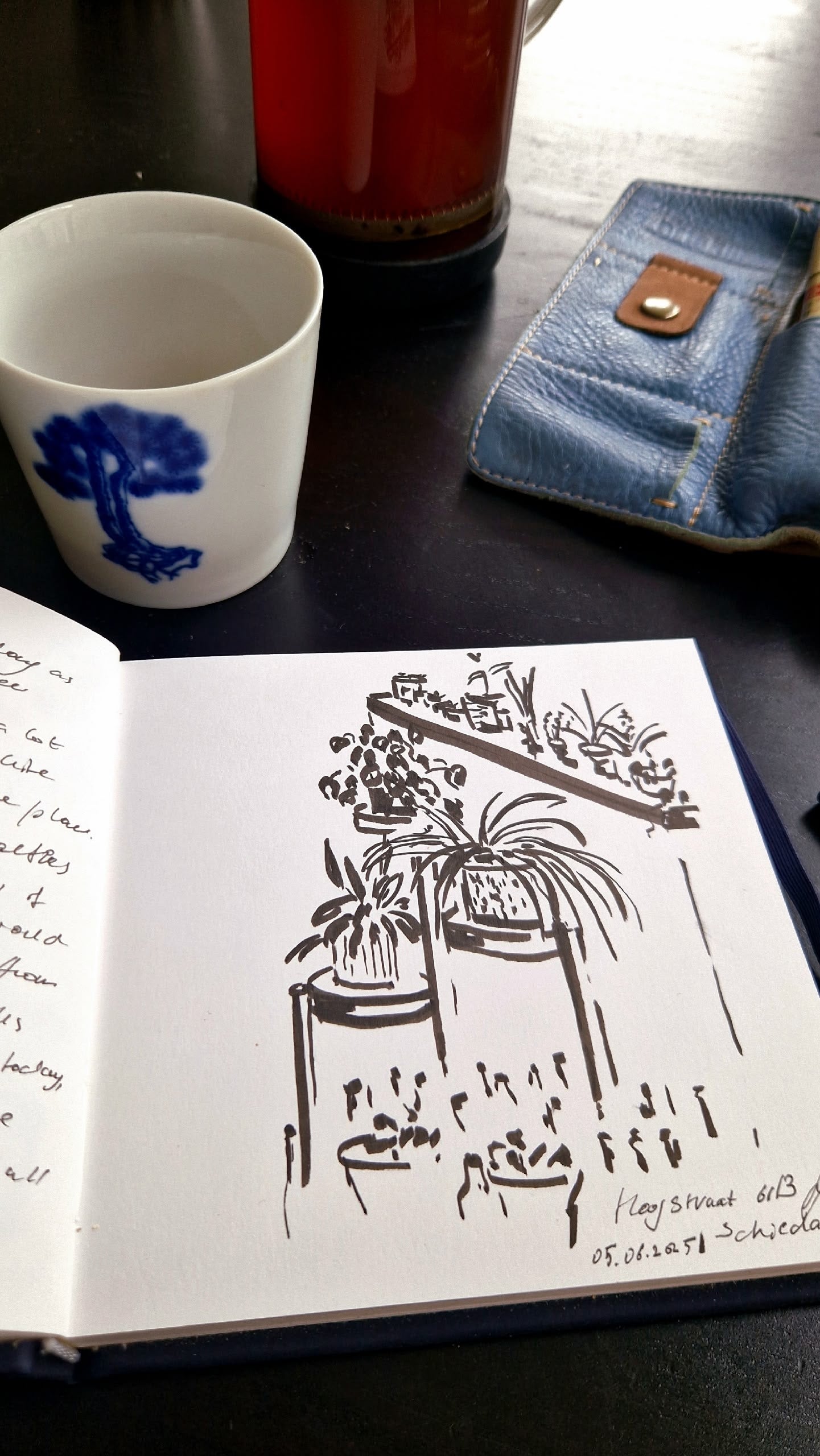 June 7: Sketching at a café: From food to urban scenes