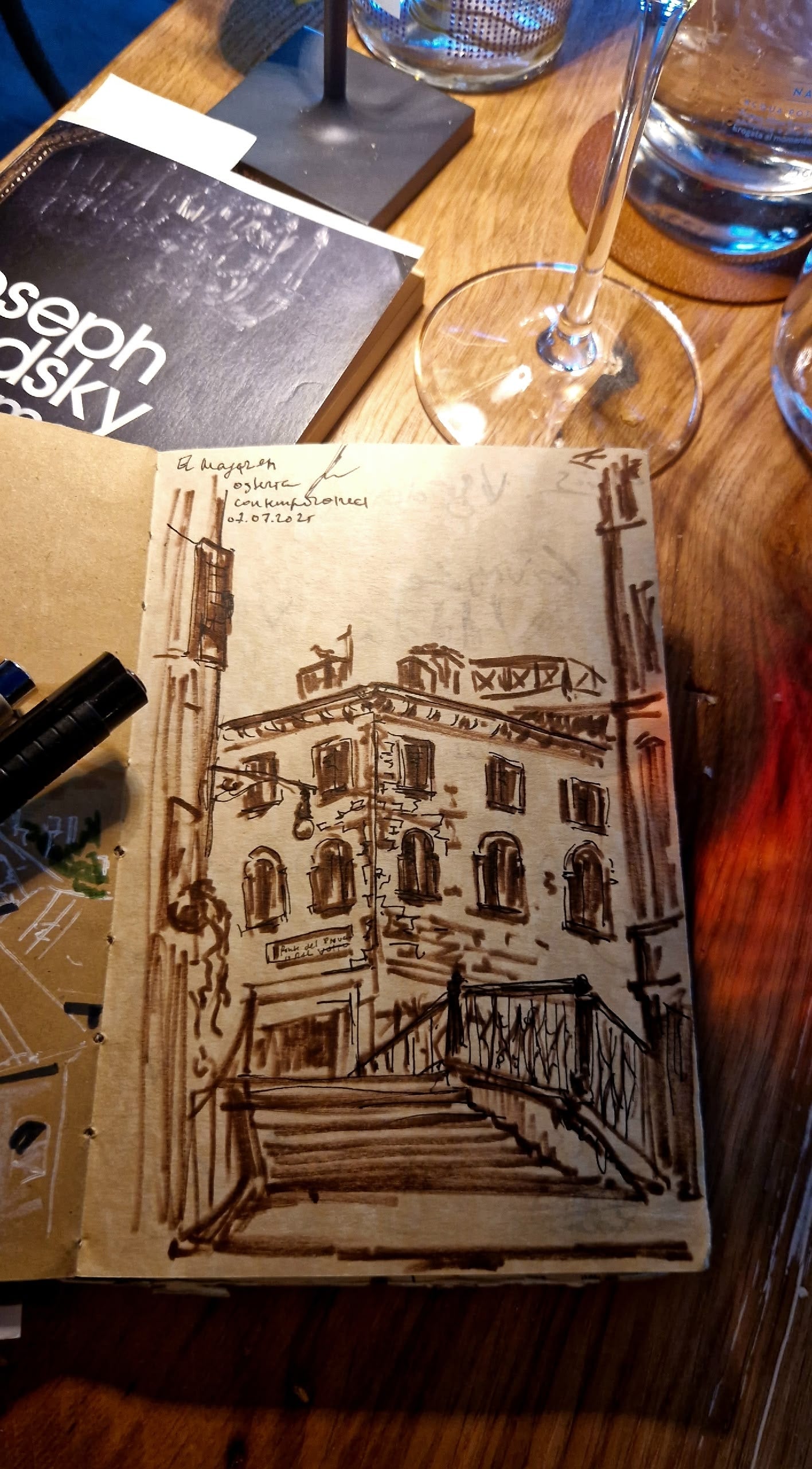 June 7: Sketching at a café: From food to urban scenes