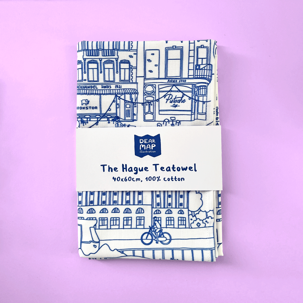 The Hague Teatowel - Blue & White