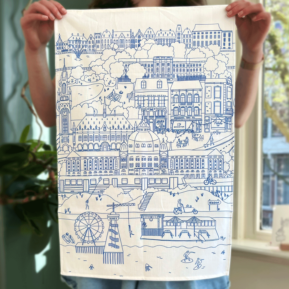 The Hague Teatowel - Blue & White