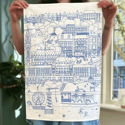 The Hague Teatowel - Blue & White